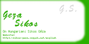 geza sikos business card
